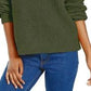 Hippie Rose Junior's Chenille V Neck Sweater Green Size Large