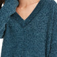 Hippie Rose Junior's V Neck Chenille Sweater Blue Size X-Small