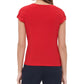 Tommy Hilfiger Women's Ruched-Sleeve Top Medium Red Size Extra Small