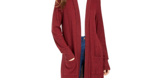 Hippie Rose Juniors' Open-Front Duster Bright Red Size Small