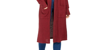 Hippie Rose Juniors' Open-Front Duster Bright Red Size Small