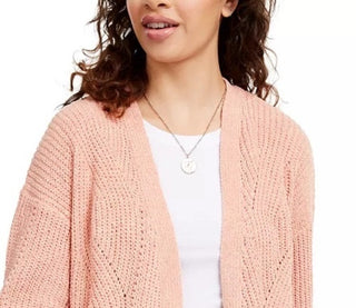 Hippie Rose Juniors' Chenille Cardigan Orange Size Medium