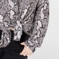 Hippie Rose Juniors' Printed Utility Shirt Silver Size Small