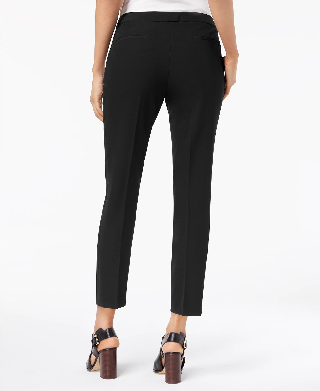 Tommy Hilfiger Women's Twill Slim-Leg Ankle Dress Pants Black Size 6