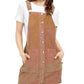 Dickies Women's Corduroy Overall Dress Brown Cocoa Size Medium