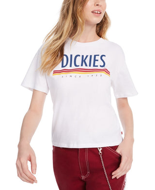 Dickies Women's Cotton Logo T-Shirt White Size Small
