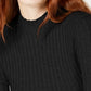 Hooked Up By Iot Junior's Rib Knit Mock Turtleneck Sweater Black Size Large