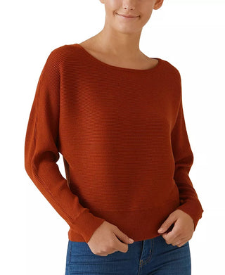 Hooked Up by IOT Junior's Dolman Sleeve Sweater Red Size Large