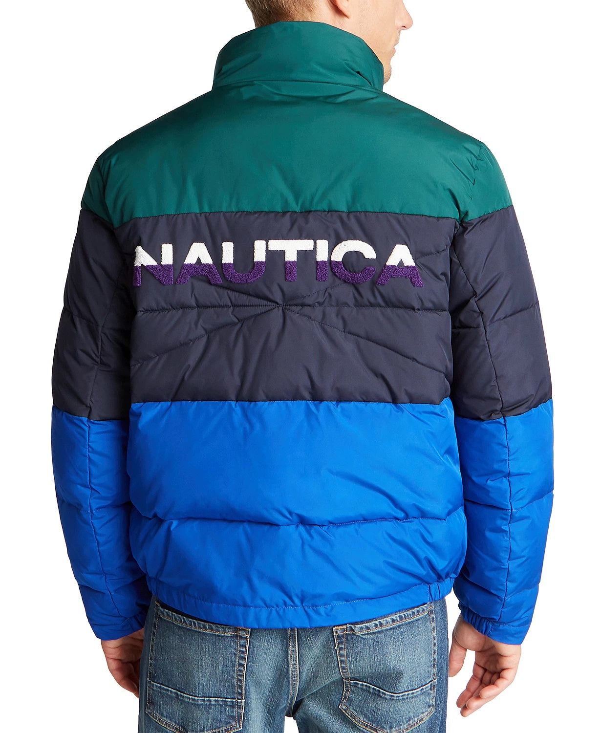 Nautica Men's Sail Tempasphere Insulated Colorblock Jacket Blue Size XX-Large