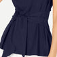 Tommy Hilfiger Women's Tie Front Short Sleeve Top  Blue Size Medium