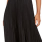 Tommy Hilfiger Women's Metallic Pleated Midi Skirt Black Size Small