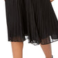 Tommy Hilfiger Women's Metallic Pleated Midi Skirt Black Size Small