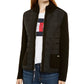 Tommy Hilfiger Women's Puffer-Front Sweater Jacket Black Size Small