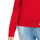 Tommy Hilfiger Women's Striped V-Neck Sweater Red Size X-Large