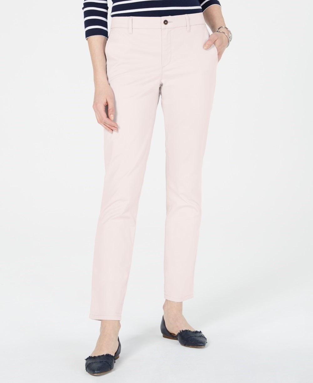 Tommy Hilfiger Women's Hampton Straight-Leg Pants Pink Size 8