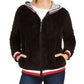Tommy Hilfiger Women's Faux-Sherpa Hoodie Black Size Medium