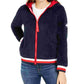 Tommy Hilfiger Women's Faux-Sherpa Hoodie Navy Size Small