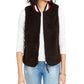 Tommy Hilfiger Women's Sherpa Vest Black Size Medium