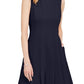 Jessica Howard Women's Petite Pleated Fit & Flare Dress Navy Size 10 P