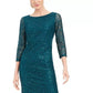 Jessica Howard Women's Sequined Lace Shift Dress Green Size 14