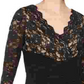 Jessica Howard Women's 3/4 Sleeve V Neck Maxi Sheath Evening Dress Black Size 16
