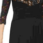 Jessica Howard Women's 3/4 Sleeve V Neck Maxi Sheath Evening Dress Black Size 16