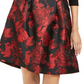 Jessica Howard Women's Floral Long Sleeve Boat Neck Short Fit Flare Evening Dress Red Size 12 Petite