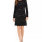 Jessica Howard Women's Metallic Flocked Velvet Dress Black Size 4 Petite