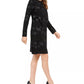 Jessica Howard Women's Metallic Flocked Velvet Dress Black Size 4 Petite