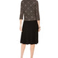 Jessica Howard Women's Glitter Printed Long Sleeve Jewel Neck Midi Shift Dress Black Size 8 Petite