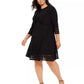 Jessica Howard Women's Illusion Trim Dress & Bolero Jacket Black Size 20W