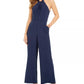 Julia Jordan Women's Pinstriped Jumpsuit Blue Size 14