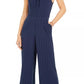 Julia Jordan Women's Pinstriped Jumpsuit Blue Size 14