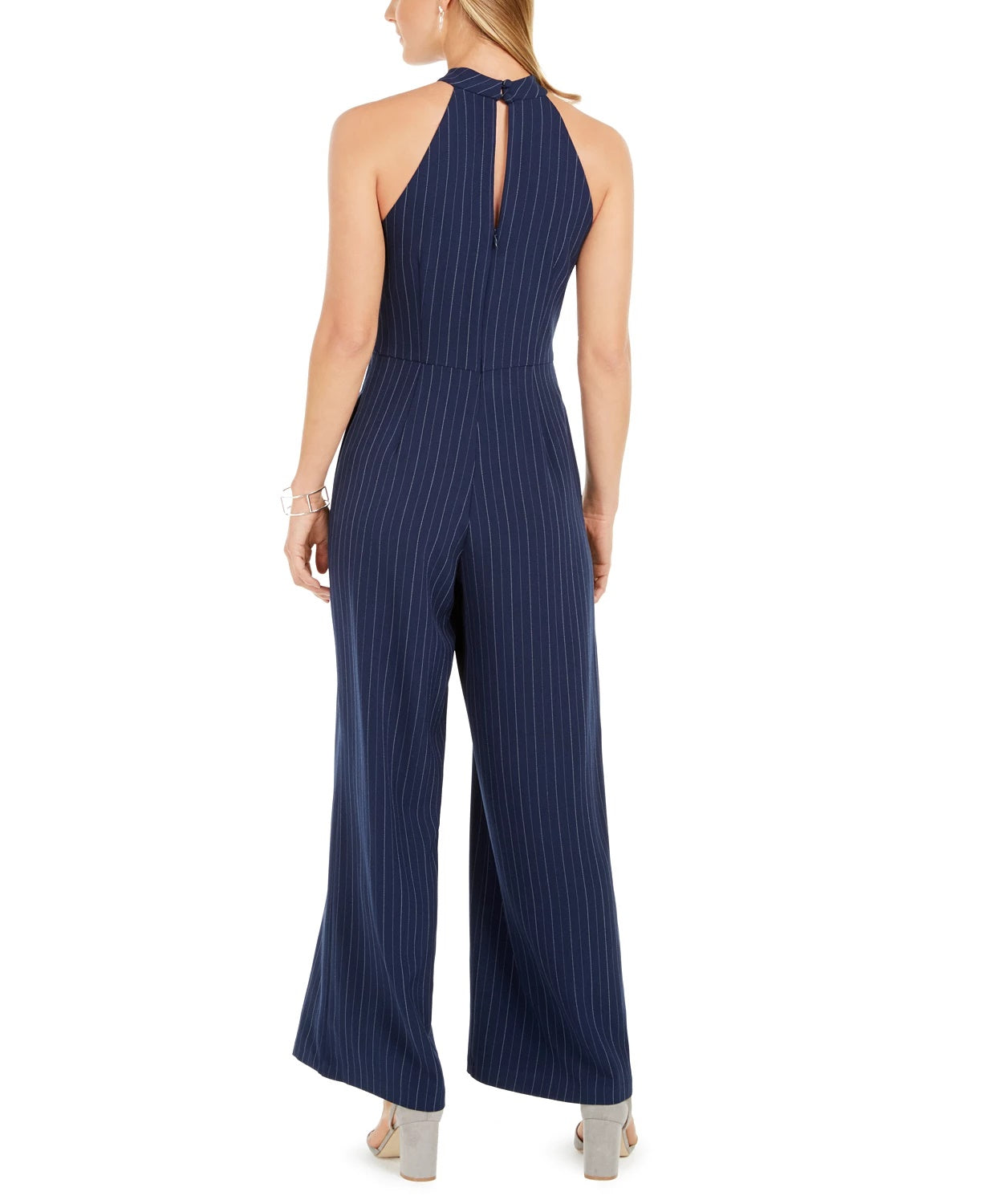 Julia Jordan Women's Pinstriped Jumpsuit Blue Size 2