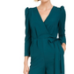 Julia Jordan Women's Puff Shoulder Jumpsuit Green Size 12