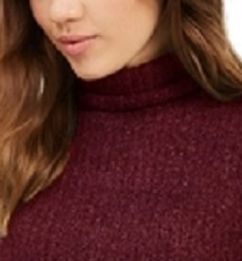 Crave Fame Juniors' Ribbed Turtleneck Top Red Size Medium