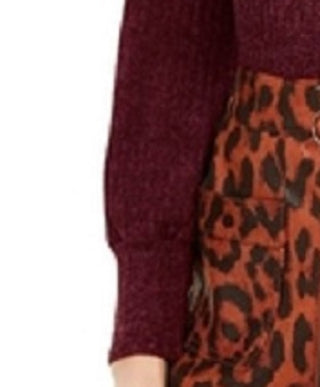 Crave Fame Juniors' Ribbed Turtleneck Top Red Size Medium