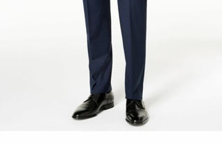 Calvin Klein Men's Slim Fit Stretch Mini Grid Dress Pants Navy Size 40X30