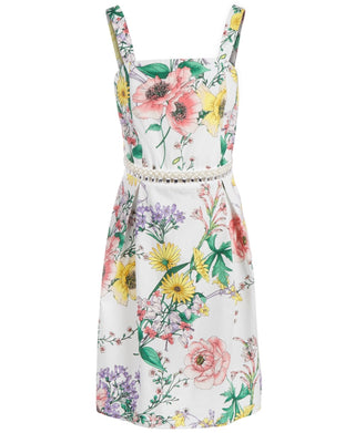 Monteau Big Girl's Embellished Floral Print Dress White Size Large