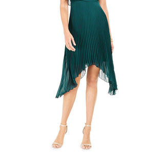 Kensie Women's Chiffon Pleated Dress Green Size 0