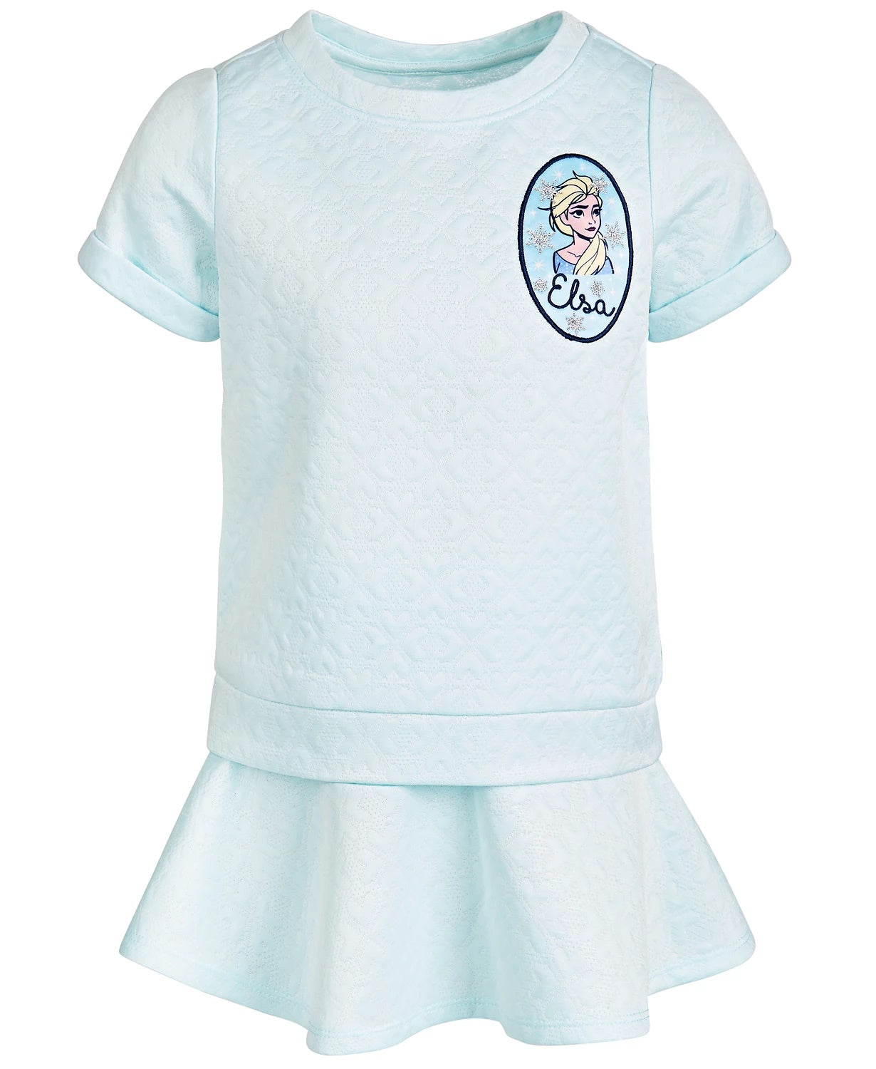 Disney Little Girls 2-Pc. Frozen Elsa Embossed Top & Skirt Set Blue Size 5