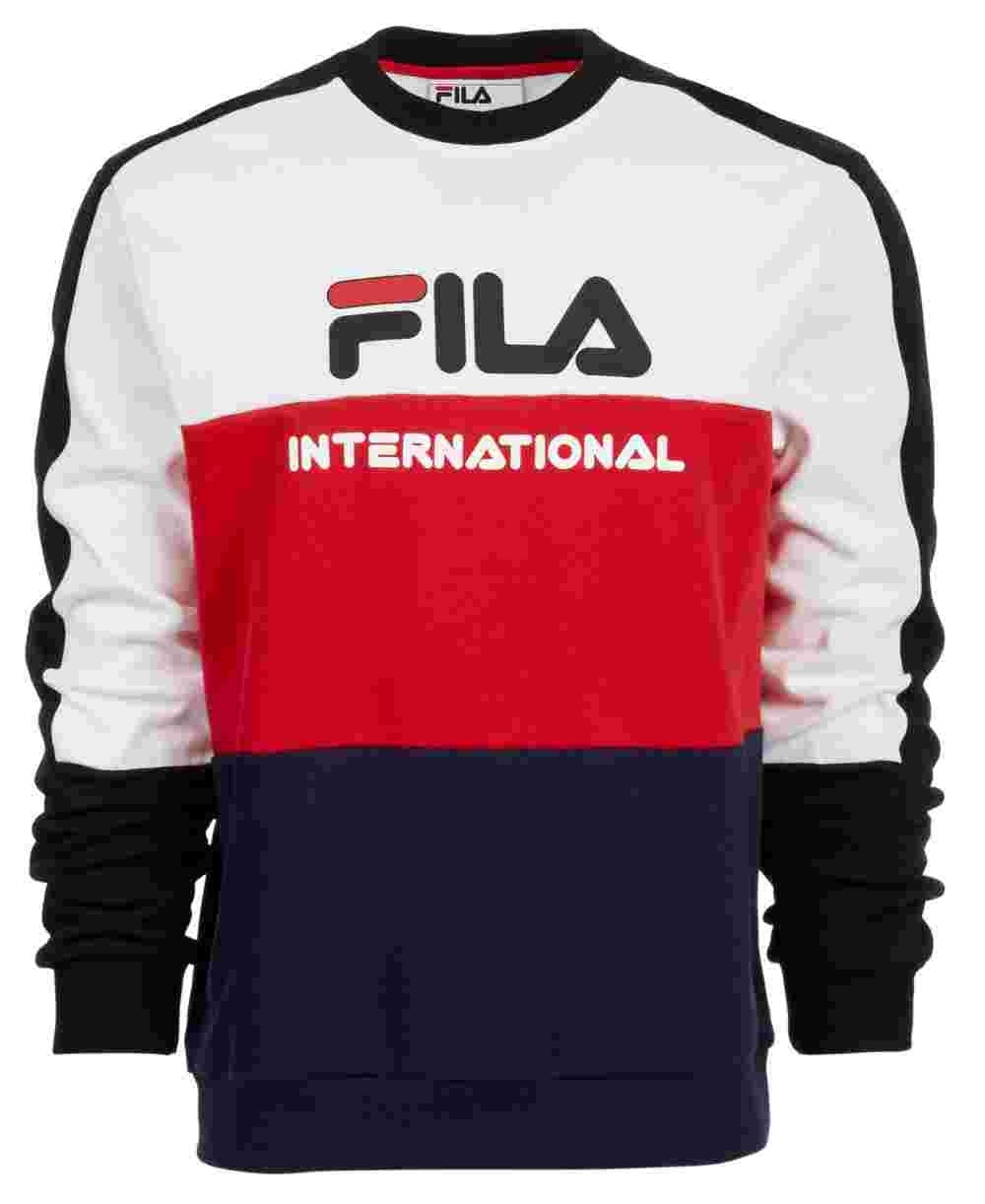 Fila Men's Bravo Logo Sweatshirt White Size Medium