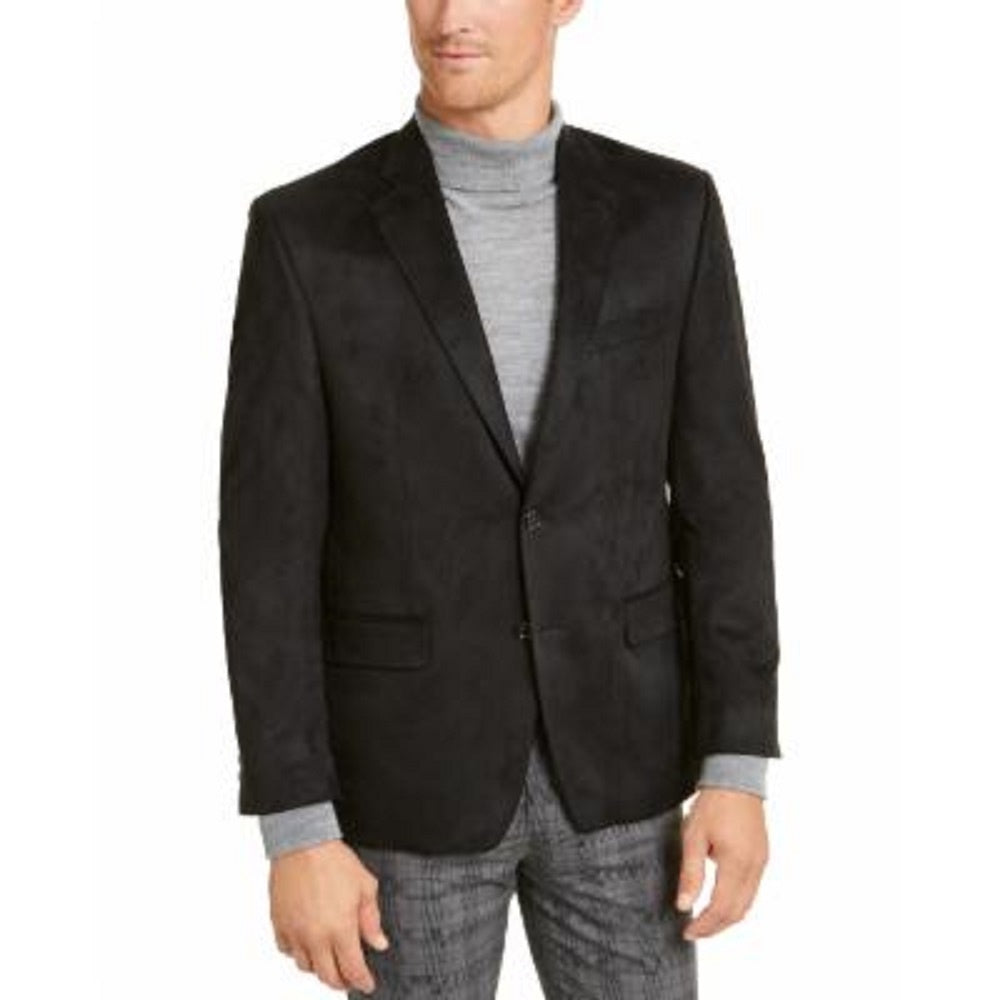 RALPH LAUREN Men's Black Long Sleeve Collared Button Down Sweater 38R