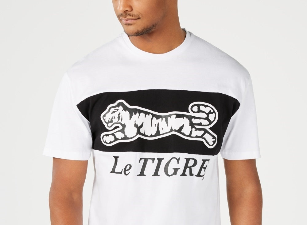 Le Tigre Men's Reason Two Tone Logo Graphic T-Shirt White Size Small