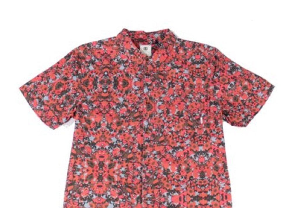 Element  Men's Floral Destination Button Up Red Size Medium