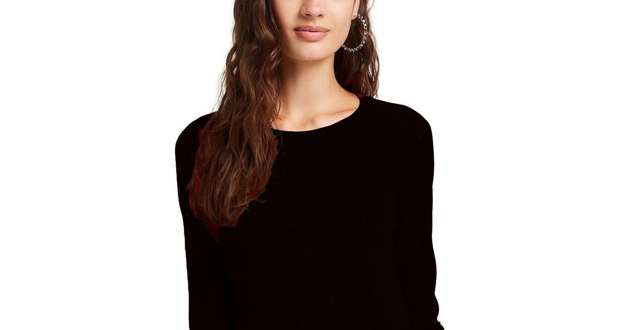Planet Gold Junior's Crewneck Sweater Black Size X-Large