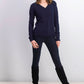Planet Gold Junior's V Neck Sweater Navy Size X-Small