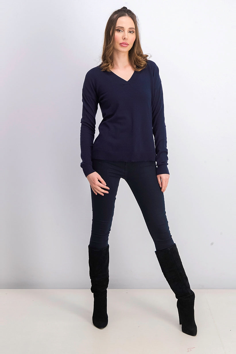 Planet Gold Junior's V Neck Sweater Navy Size X-Small