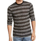 Guess Men's Striped Long Sleeve Classic T-Shirt Grey Size Medium