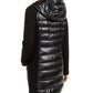 Calvin Klein Women's Asymmetrical Mixed-Media Puffer Jacket Black Size Medium